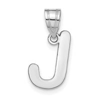 14kw Polished Bubble Letter J Initial Pendant-YC1441WJ