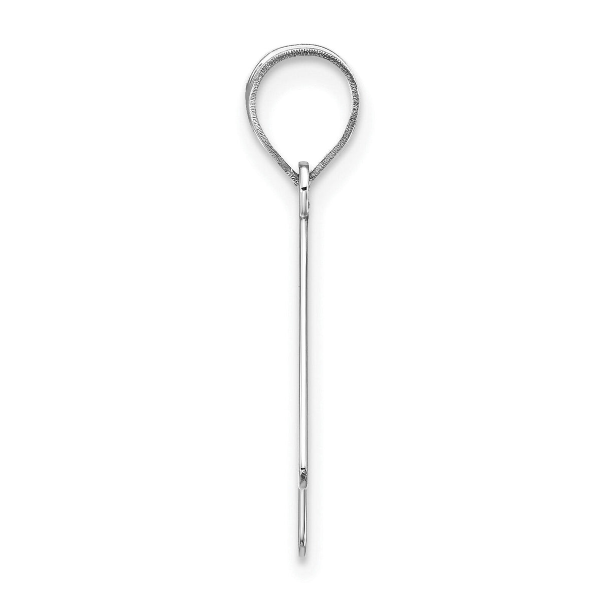 14kw Polished Bubble Letter K Initial Pendant-YC1441WK