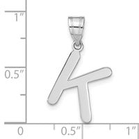 14kw Polished Bubble Letter K Initial Pendant-YC1441WK