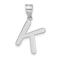 14kw Polished Bubble Letter K Initial Pendant-YC1441WK