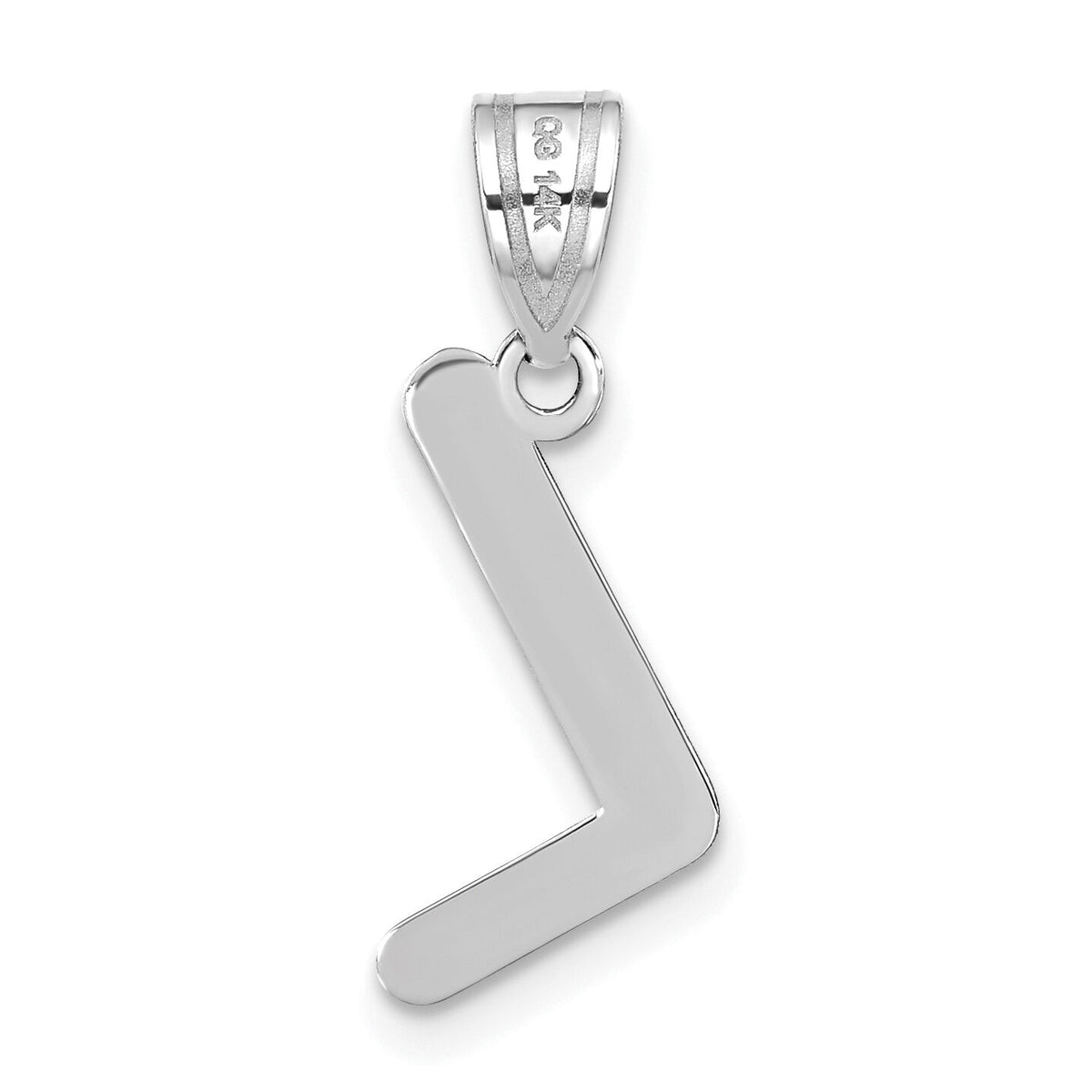 14kw Polished Bubble Letter L Initial Pendant-YC1441WL
