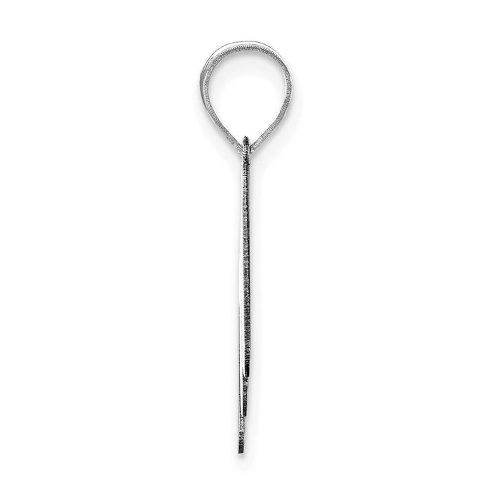 14kw Polished Bubble Letter M Initial Pendant-YC1441WM