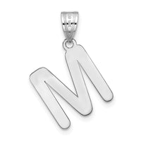 14kw Polished Bubble Letter M Initial Pendant-YC1441WM