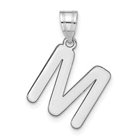 14kw Polished Bubble Letter M Initial Pendant-YC1441WM
