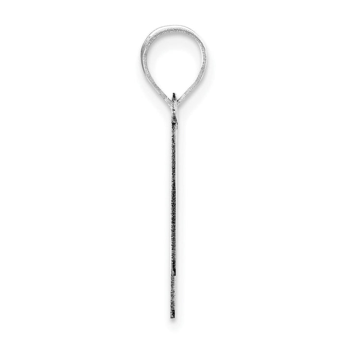 14kw Polished Bubble Letter N Initial Pendant-YC1441WN