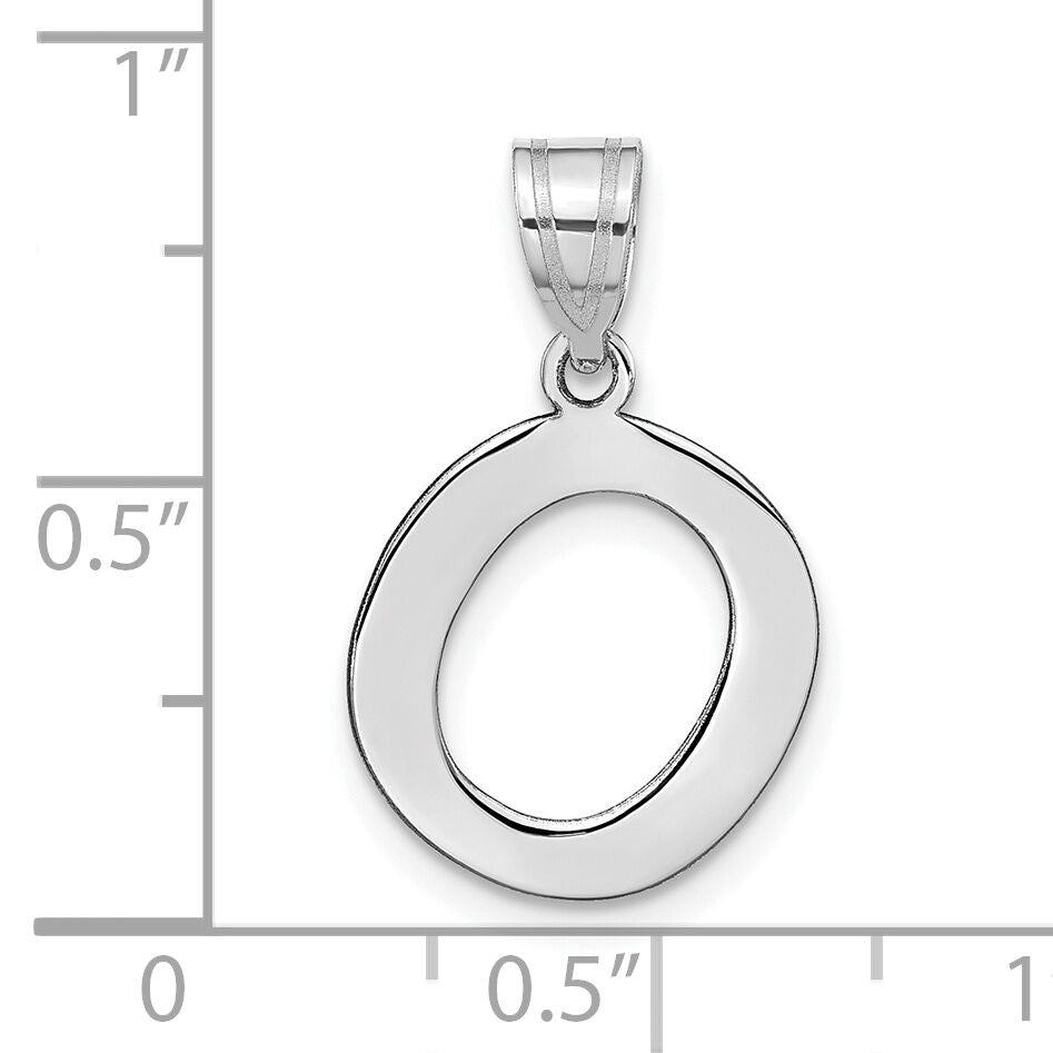 14kw Polished Bubble Letter O Initial Pendant-YC1441WO