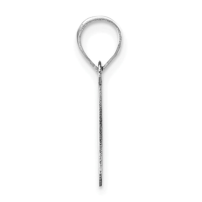 14kw Polished Bubble Letter P Initial Pendant-YC1441WP