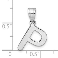 14kw Polished Bubble Letter P Initial Pendant-YC1441WP