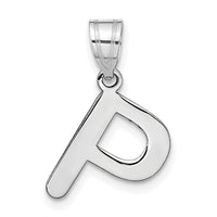 14kw Polished Bubble Letter P Initial Pendant-YC1441WP