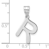 14kw Polished Bubble Letter R Initial Pendant-YC1441WR