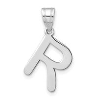 14kw Polished Bubble Letter R Initial Pendant-YC1441WR