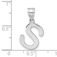 14kw Polished Bubble Letter S Initial Pendant-YC1441WS