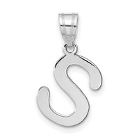 14kw Polished Bubble Letter S Initial Pendant-YC1441WS