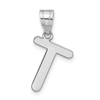 14kw Polished Bubble Letter T Initial Pendant-YC1441WT