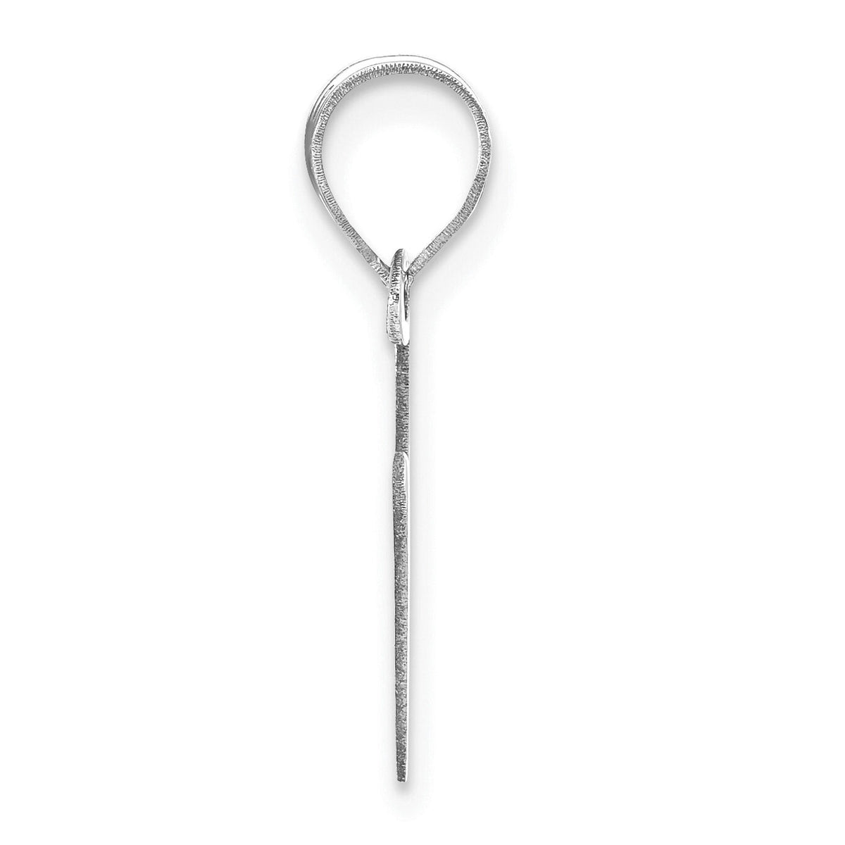 14kw Polished Bubble Letter V Initial Pendant-YC1441WV