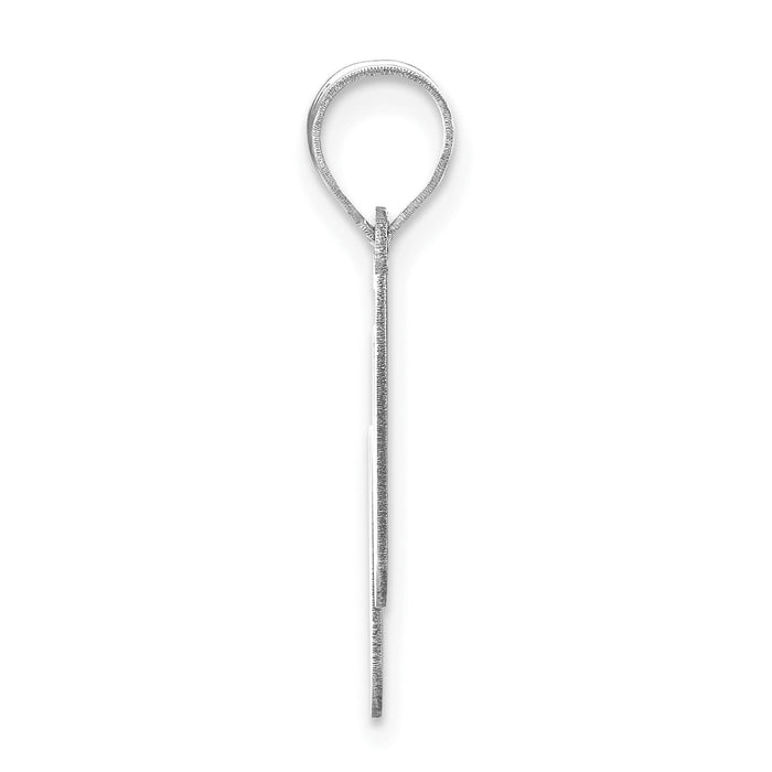 14kw Polished Bubble Letter W Initial Pendant-YC1441WW