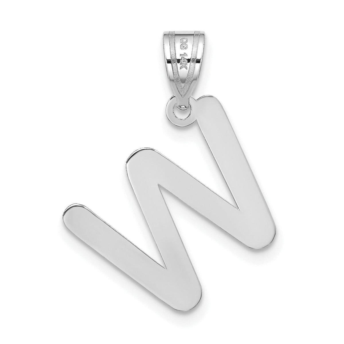 14kw Polished Bubble Letter W Initial Pendant-YC1441WW