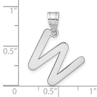 14kw Polished Bubble Letter W Initial Pendant-YC1441WW
