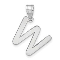 14kw Polished Bubble Letter W Initial Pendant-YC1441WW