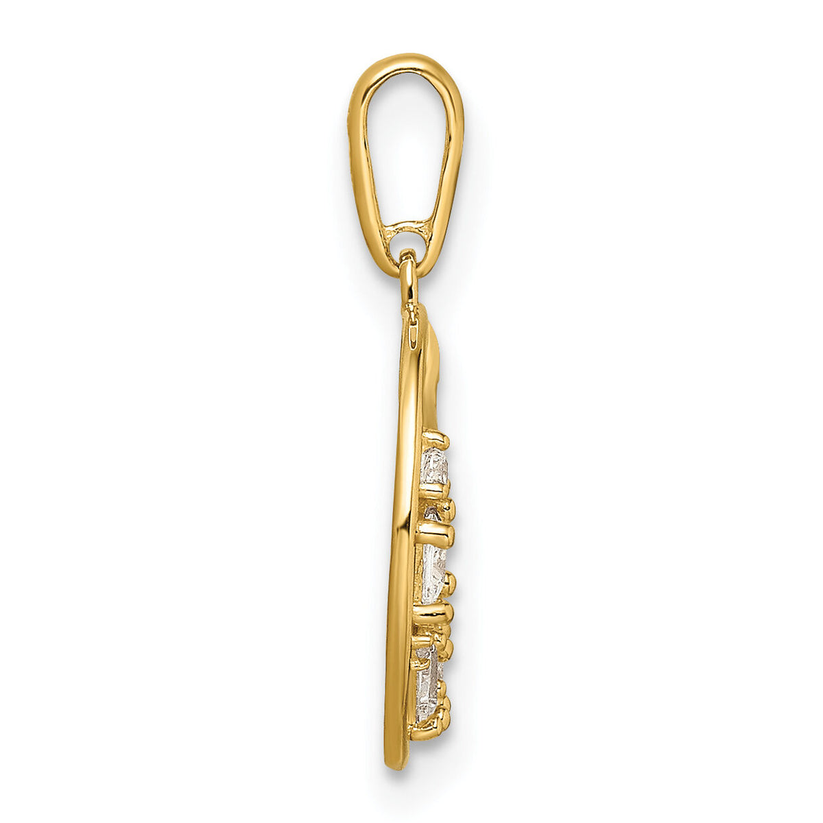14k CZ Star & Moon Pendant-YC1469