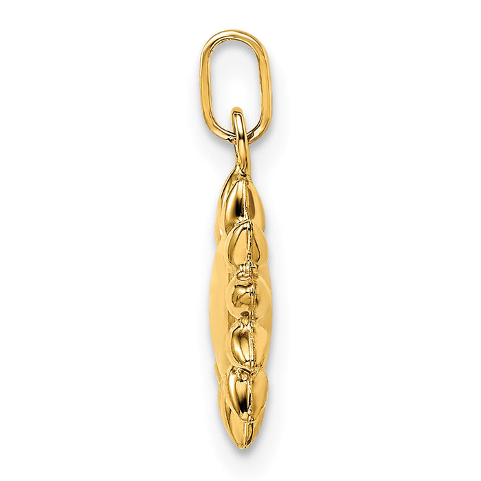 14k Polished Puffed Sun Pendant-YC1471