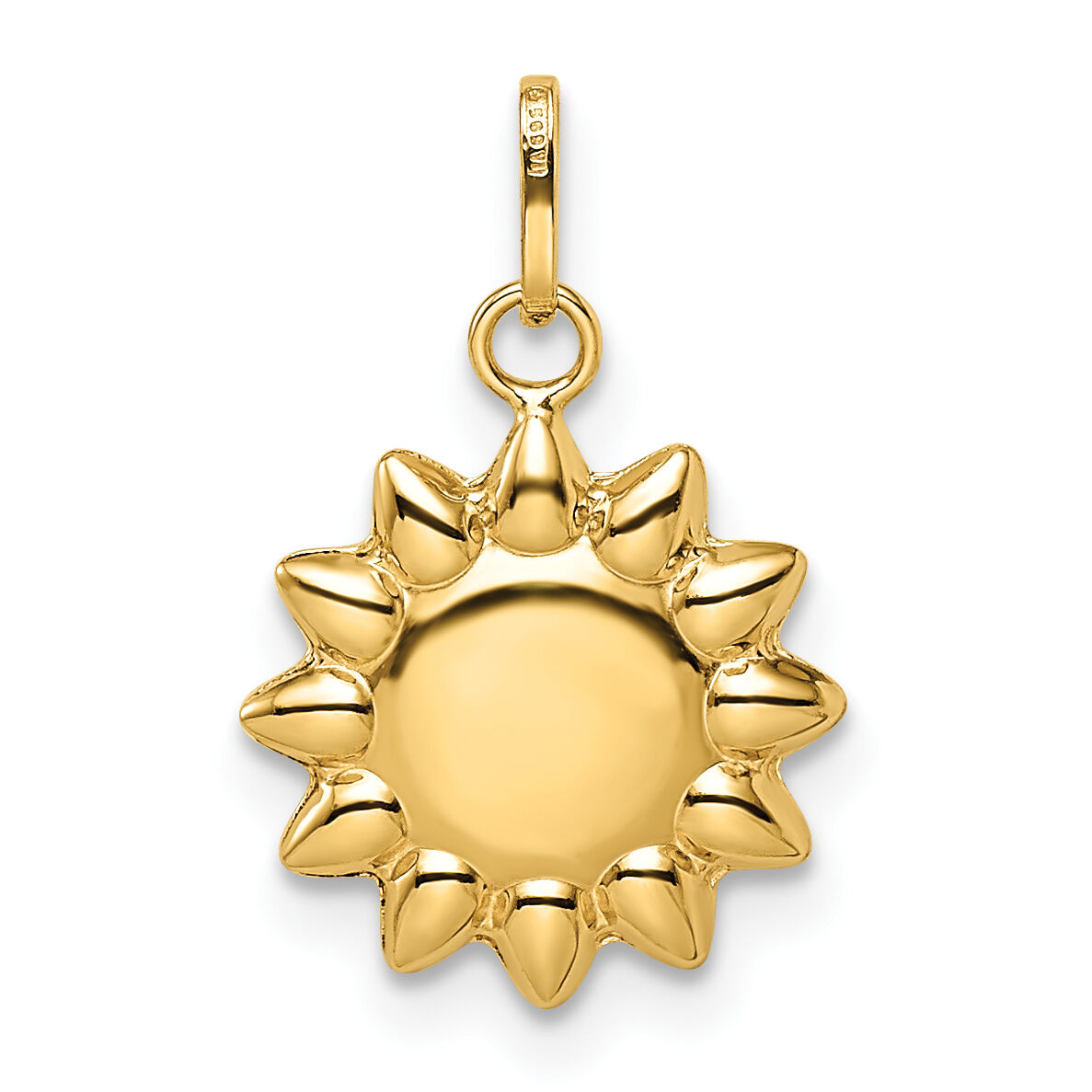 14k Polished Puffed Sun Pendant-YC1471
