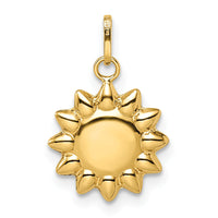 14k Polished Puffed Sun Pendant-YC1471