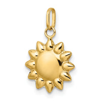 14k Polished Puffed Sun Pendant-YC1471