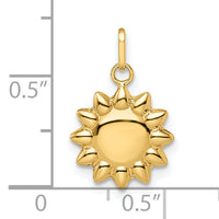 14k Polished Puffed Sun Pendant-YC1471