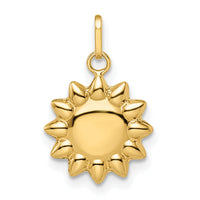 14k Polished Puffed Sun Pendant-YC1471
