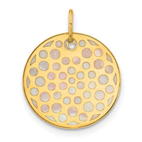 14K Polished Mother of Pearl Earth Pendant-YC1476