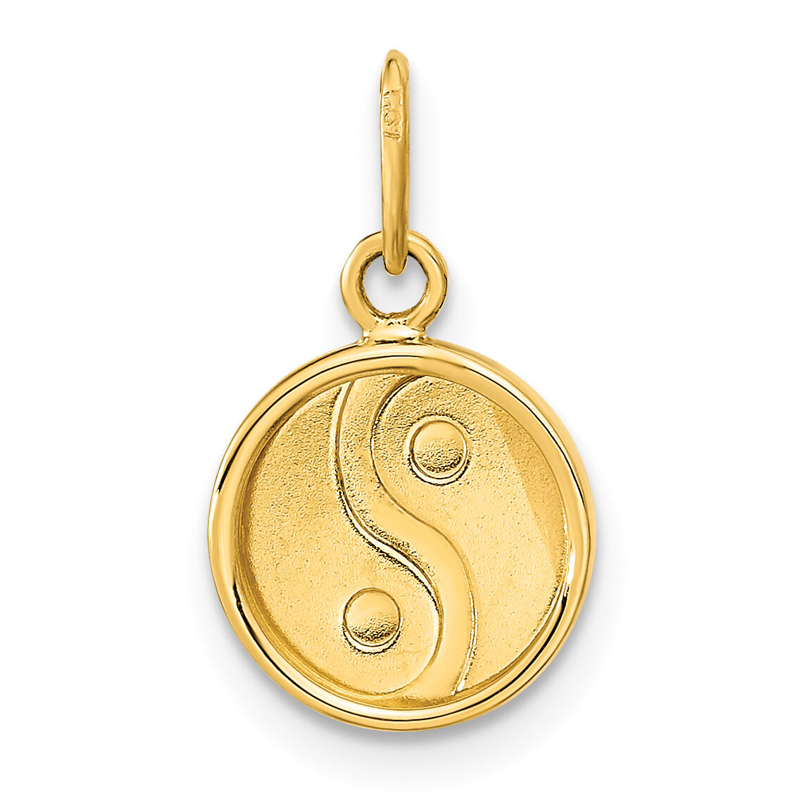 14K Polished Black/White Enamel Yin and Yang Pendant-YC1477