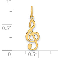 14K Polished Treble Clef Pendant-YC1479