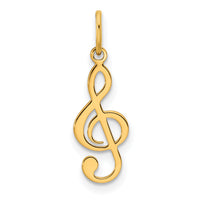 14K Polished Treble Clef Pendant-YC1479