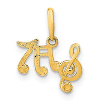 14K Polished Music Notes Pendant-YC1480