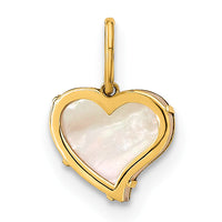 14K Polished Mother of Pearl Heart Pendant-YC1482