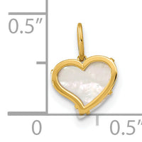 14K Polished Mother of Pearl Heart Pendant-YC1482