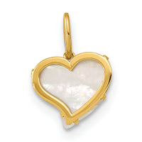 14K Polished Mother of Pearl Heart Pendant-YC1482