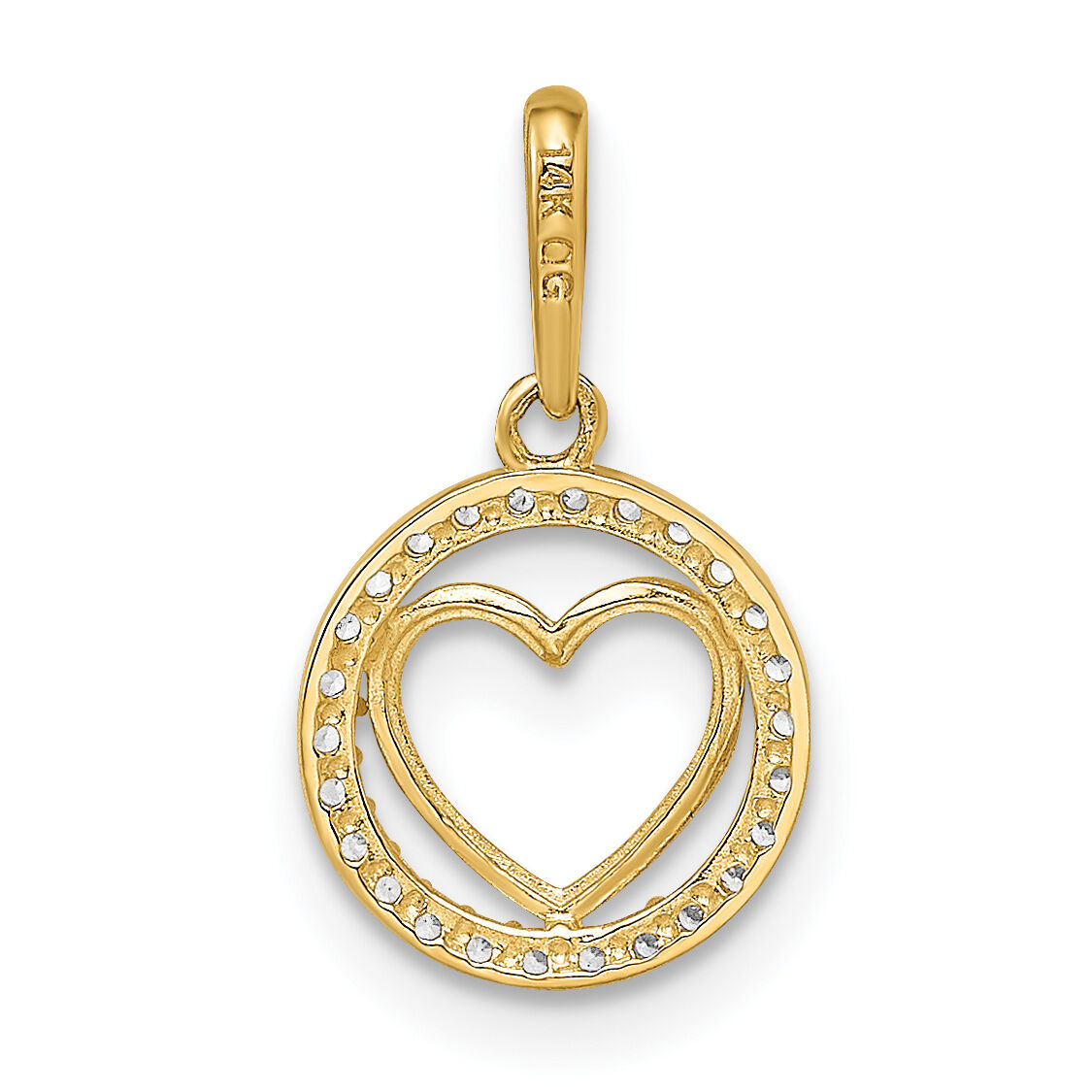 14k CZ Heart Pendant-YC1486