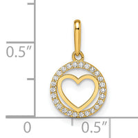14k CZ Heart Pendant-YC1486
