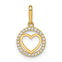 14k CZ Heart Pendant-YC1486
