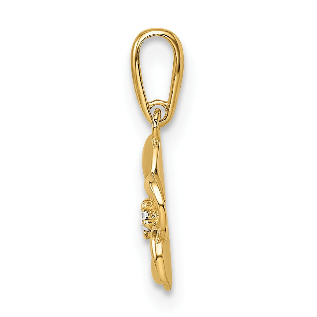 14k Flower Pendant-YC1493