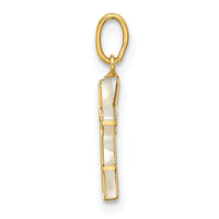 14K Polished Mother of Pearl Cross Pendant-YC1494
