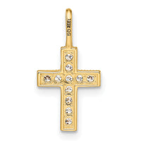 14k CZ Cross Pendant-YC1498