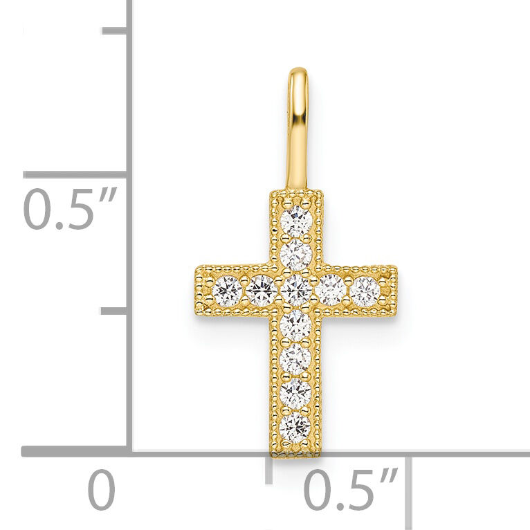 14k CZ Cross Pendant-YC1498