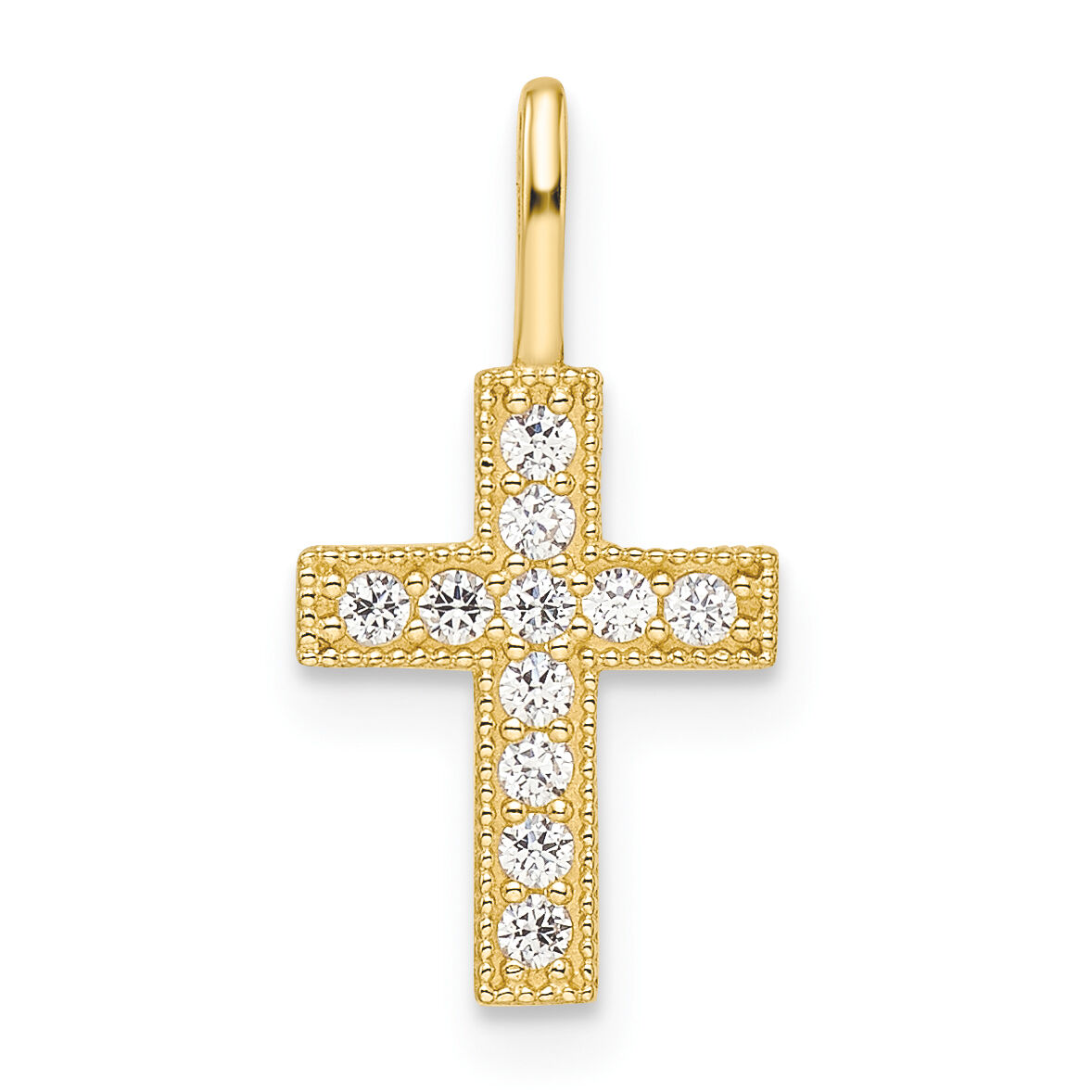 14k CZ Cross Pendant-YC1498