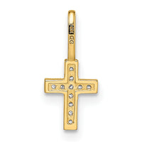 14k CZ Cross Pendant-YC1500