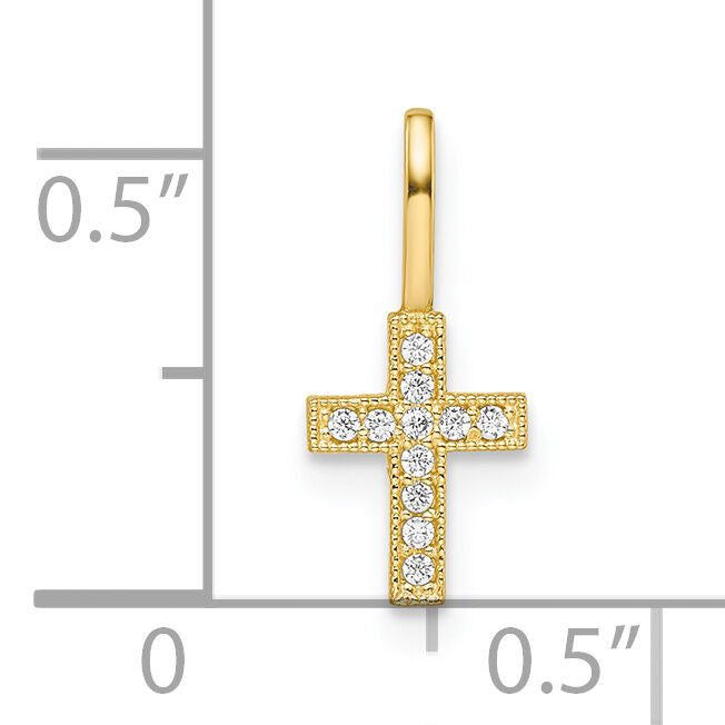 14k CZ Cross Pendant-YC1500