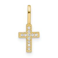 14k CZ Cross Pendant-YC1500