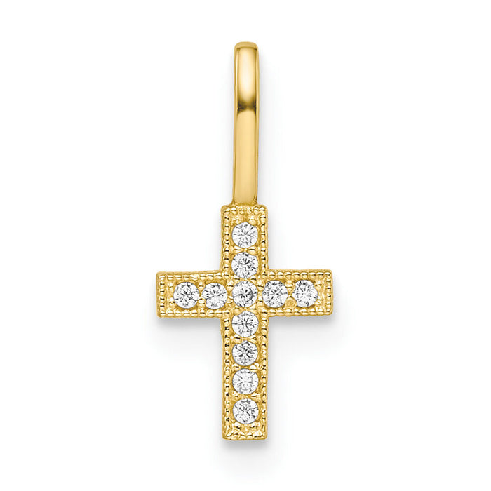 14k CZ Cross Pendant-YC1500